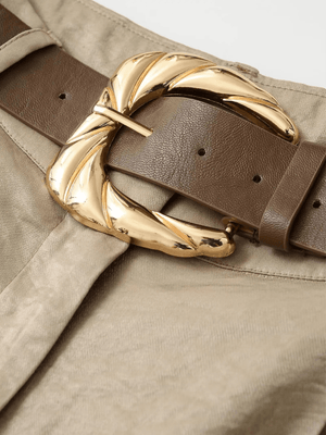 Satijnen broek beige