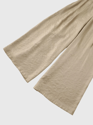 Satijnen broek beige