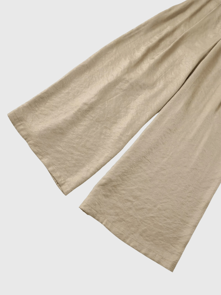 Satijnen broek beige