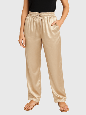 Satijnen broek champagne Champagne / XS