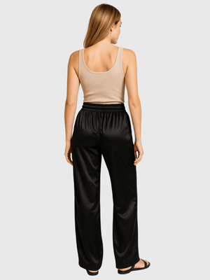 Satijnen broek dames zwart