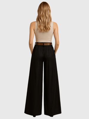 Satijnen broek zwart