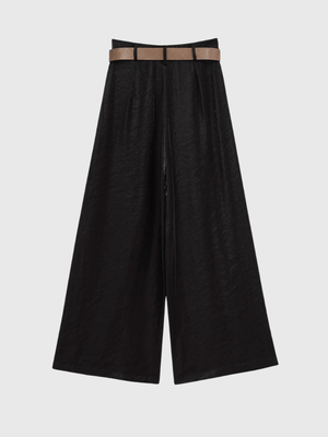 Satijnen broek zwart