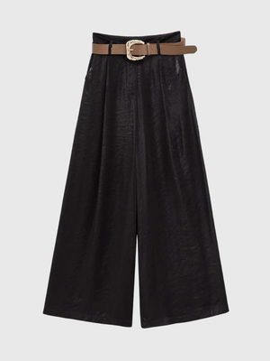 Satijnen broek zwart