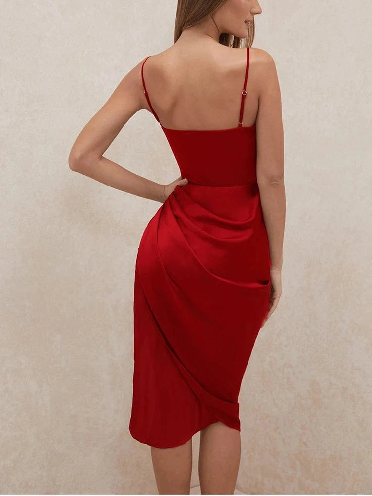 Satijnen cocktailjurk