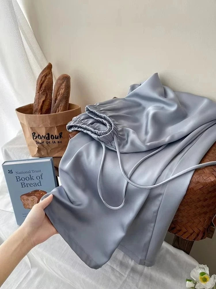 Satijnen joggingbroek Blauw / S