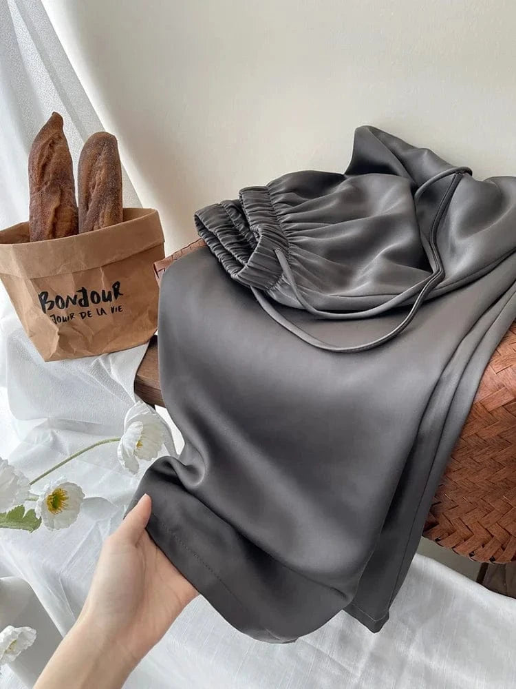 Satijnen joggingbroek Grijs / S