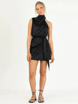 Satijnen jurk mouwloos