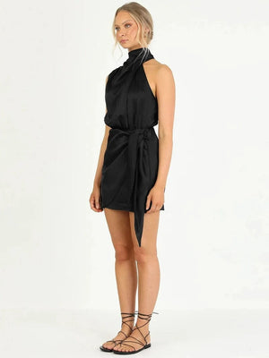 Satijnen jurk mouwloos