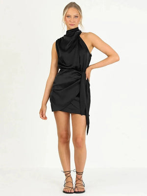 Satijnen jurk mouwloos