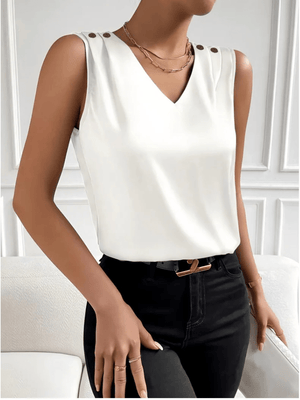 Satijnen mouwloze top