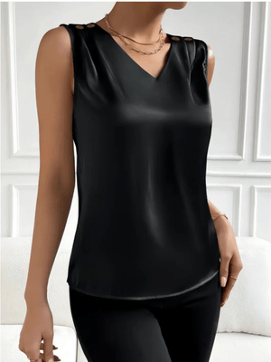 Satijnen mouwloze top