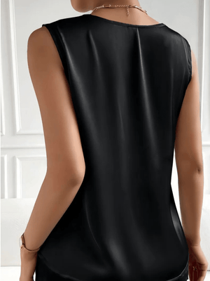 Satijnen mouwloze top