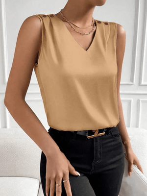 Satijnen mouwloze top