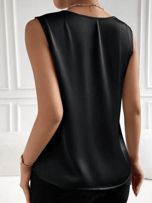Satijnen mouwloze top