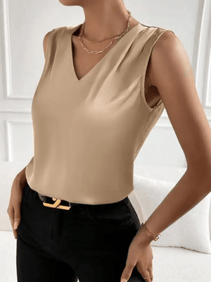 Satijnen mouwloze top