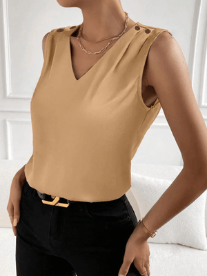 Satijnen mouwloze top