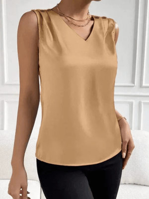 Satijnen mouwloze top