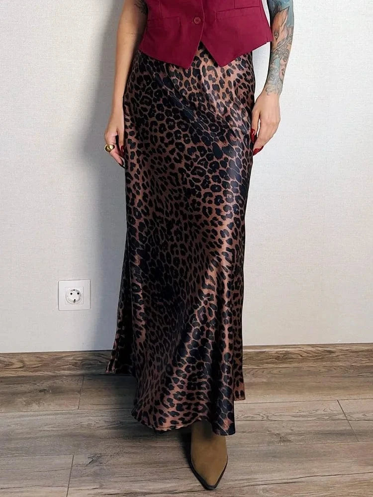 Satijnen panter rok