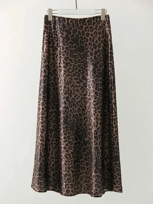 Satijnen panter rok Brown / S