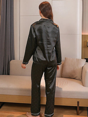 Satijnen pyjama dames zwart