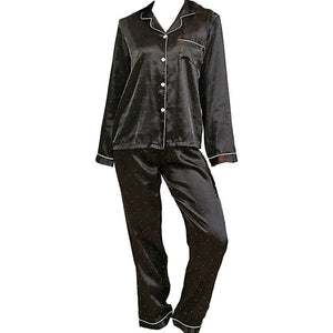 Satijnen pyjama dames zwart