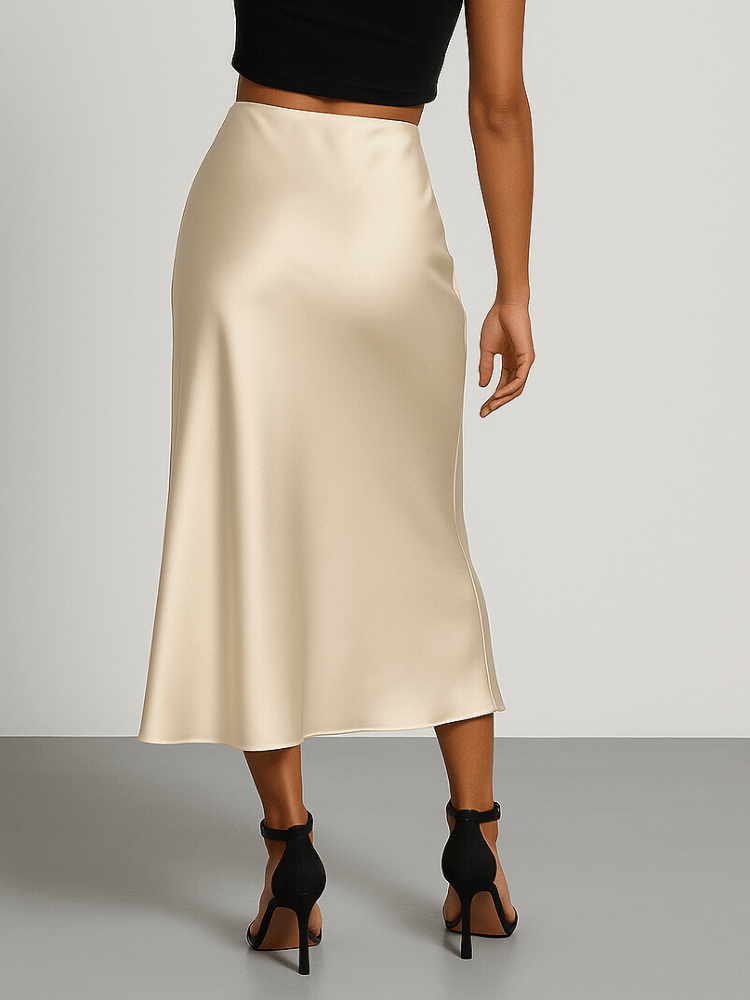 Satijnen rok champagne