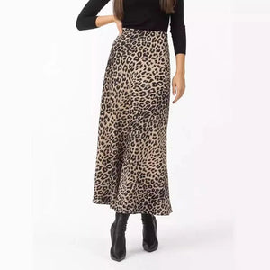 Satijnen rok panterprint