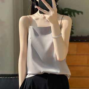 Satijnen spaghetti top