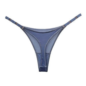 Satijnen string dames Blauw / S Hips80-85cm / 1 st.
