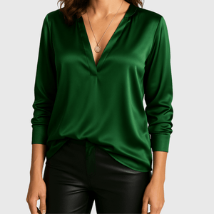 Satijnen top lange mouw