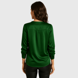 Satijnen top lange mouw