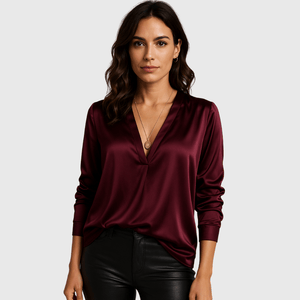 Satijnen top lange mouw