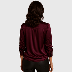 Satijnen top lange mouw