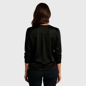 Satijnen top lange mouw