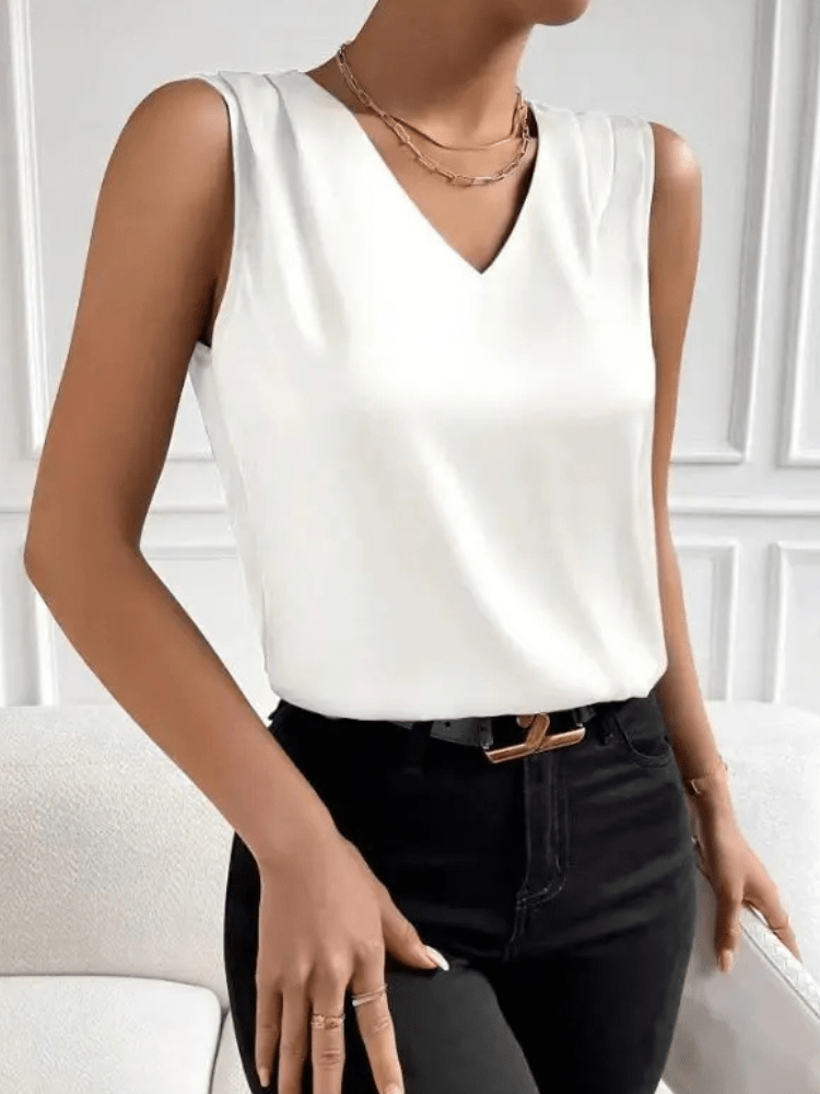 Satijnen top wit