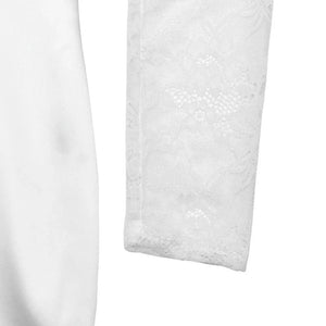 Satijnen trouwjurk met mouwen