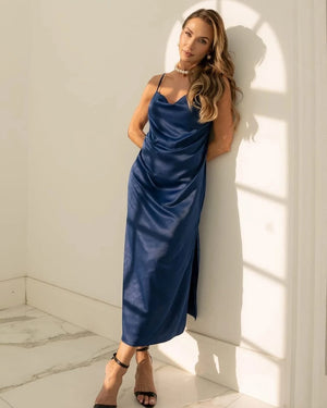 Satijnen waterval jurk