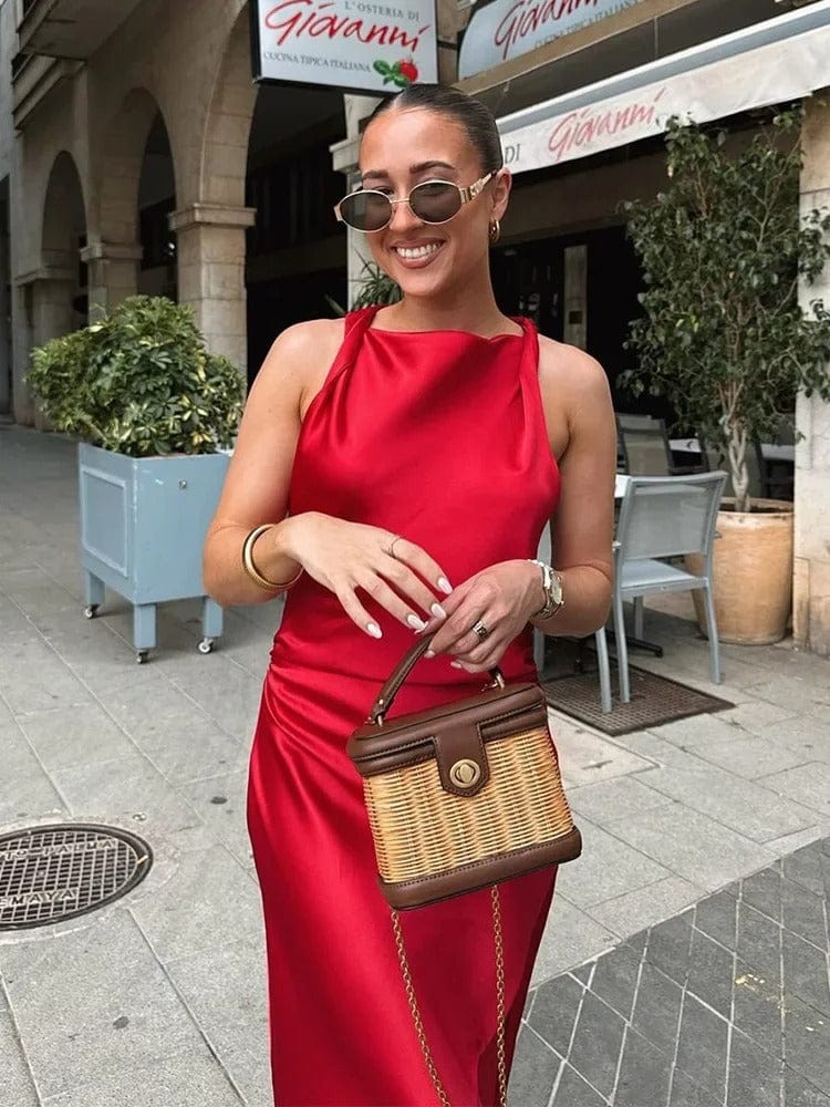 Satijnen waterval jurk