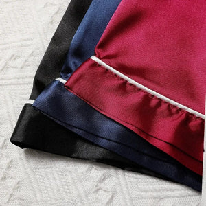 Set van 3 heren satijnen pyjamashort