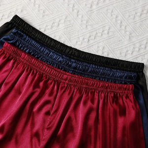 Set van 3 heren satijnen pyjamashort