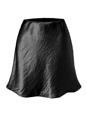 Sexy A-lijn mini satijnen rok Zwart / S