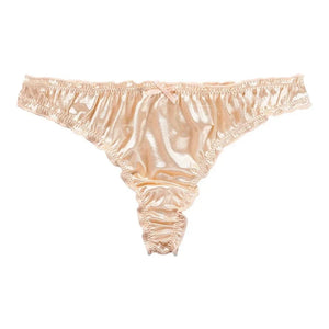 Tanga string satijn Beige / S