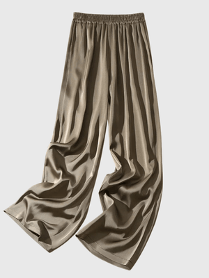 Taupe satijnen broek