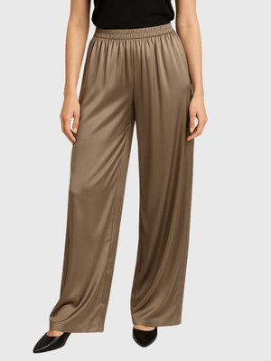 Taupe satijnen broek Taupe / S