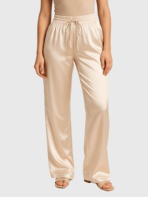 Witte satijnen broek Wit / XS