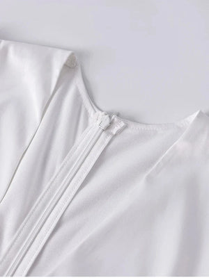 Witte satijnen mini-jurk