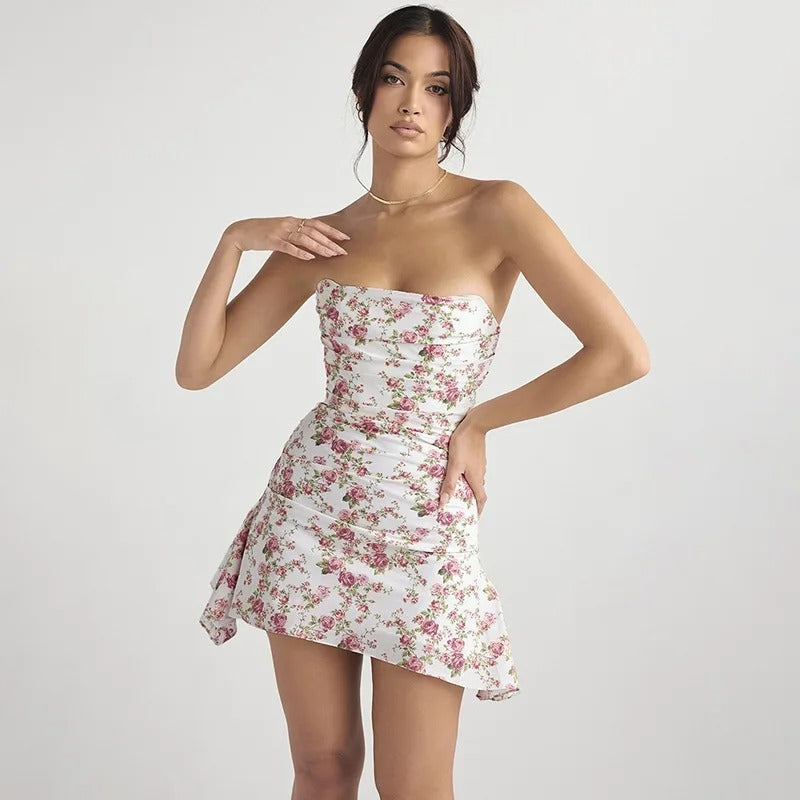 Bloemen jurkje dames satijne