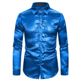 Feest overhemd heren Turkooisblauw / M