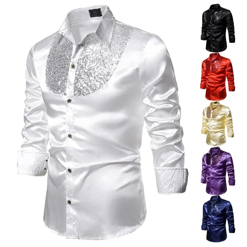 Glitter overhemd heren
